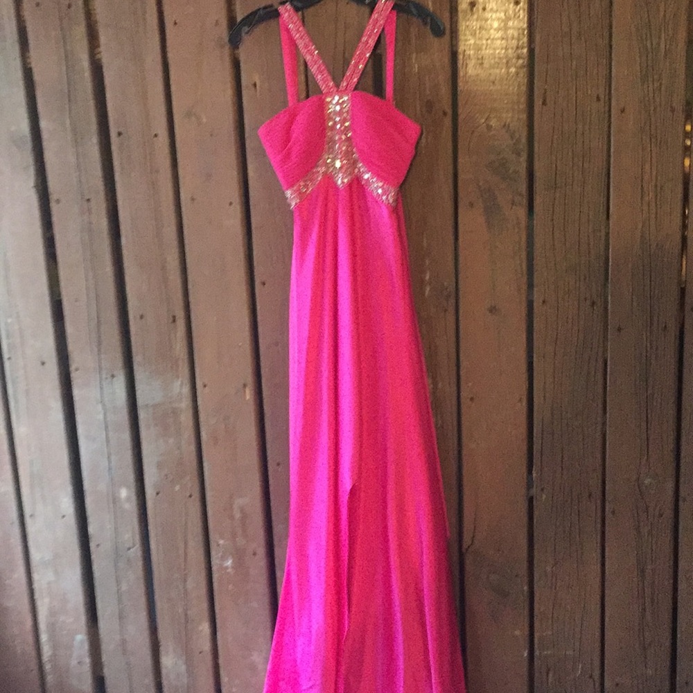 Hot pink formal dress